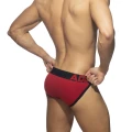 Addicted Men's cotton panties with zipper AD1204 C-10 red with black stripe