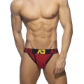 Addicted Men's cotton panties with zipper AD1204 C-10 red with black stripe
