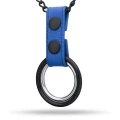Masculo Metal ring necklace- blue