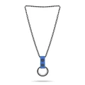 Masculo Metal ring necklace- blue