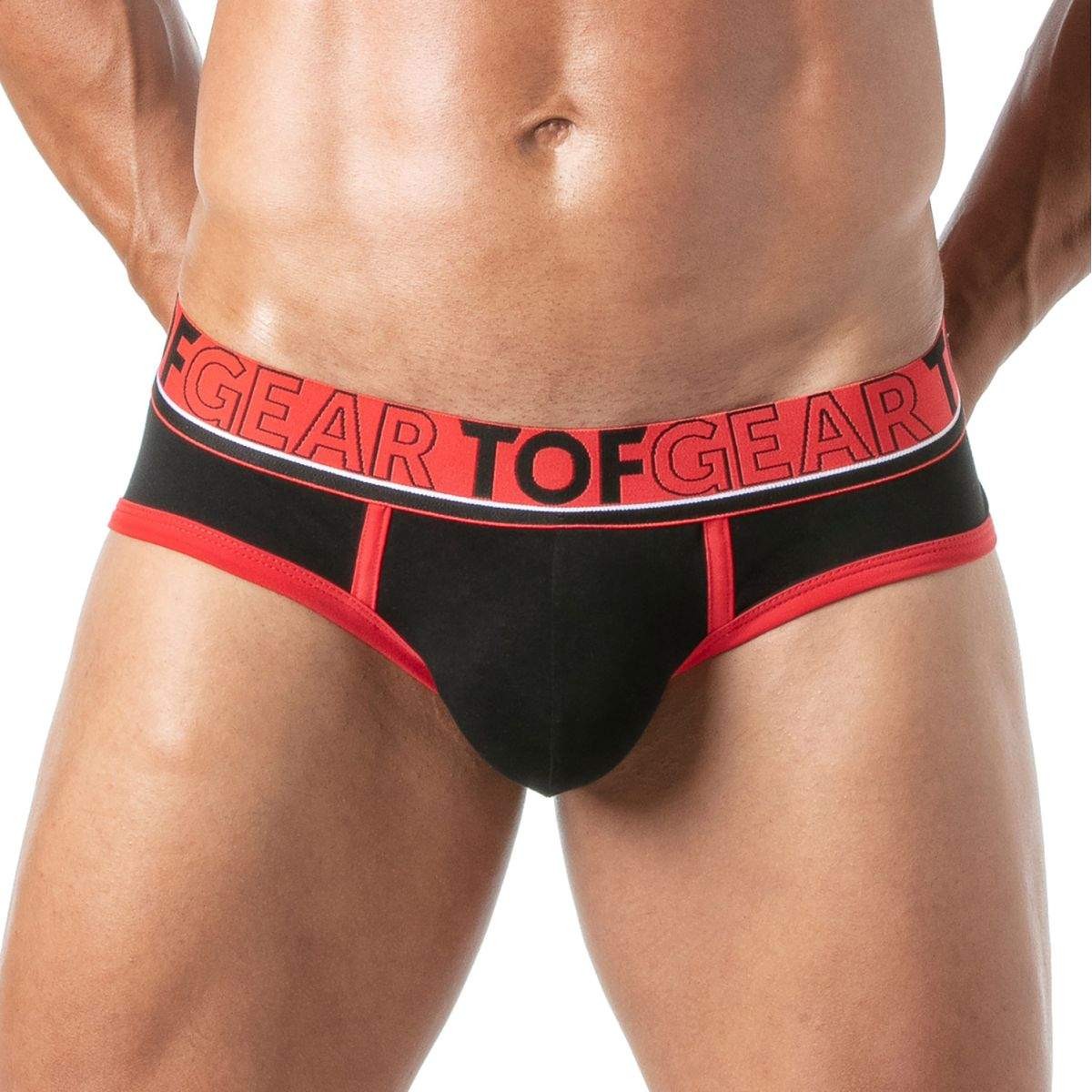 TOF Paris Champion jockstrapy-slipy TOF300N czarne z czerwonym pasem OSTATNIE SZTUKI