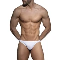Addicted Dziurkowane stringi męskie ADF203 C-01 białe