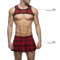 Addicted Szkocki mini kilt z C-Ringiem  ADF201 C-06 czerwony
