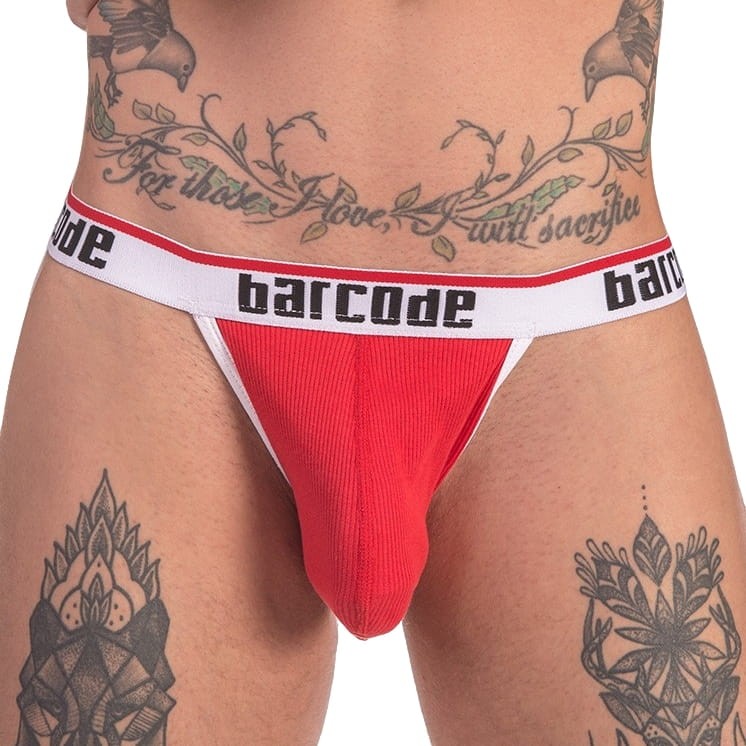 Barcode Jockstrap Cosme Red - Jockstrapy 91728 C-301 czerwono-białe