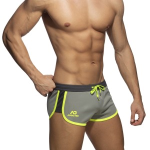 Addicted Męskie szorty sportowe z PUSH UP AD956 C-11 szare