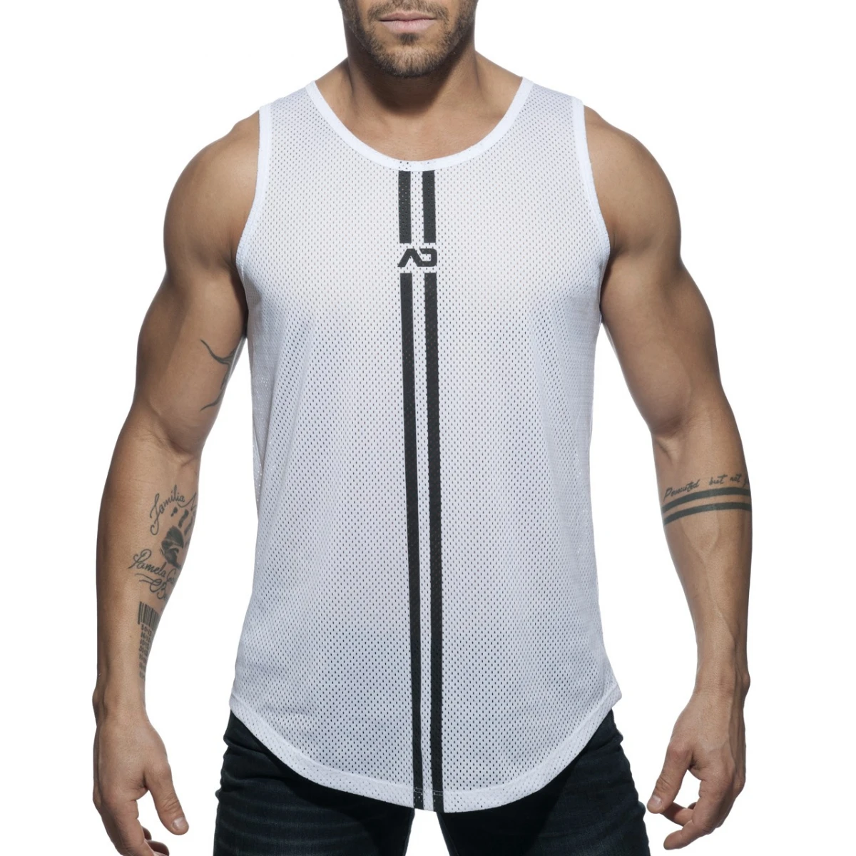 Addicted Tank Top z logo AD AD671 C-01 biały