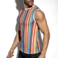 ES Collection GELATO STRIPE WIDE TANK TOP TS374 C-30 koralowy