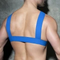 Addicted Gumowa uprząż harness z dwoma pierścieniami ADF116 C-16 niebieska