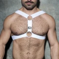 Addicted Gumowa uprząż harness z dwoma pierścieniami ADF116 C-01 biała