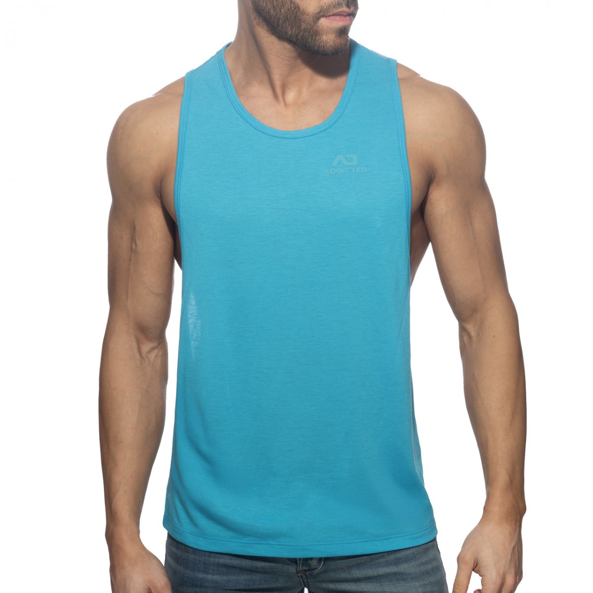 Addicted Klasyczny tank top AD957 C-08 turkusowy