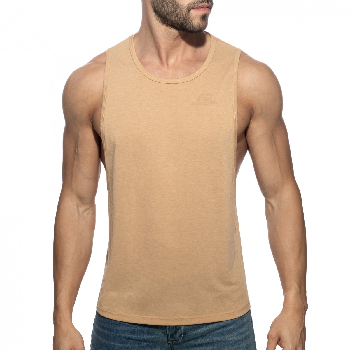 Addicted Klasyczny tank top AD957 C-28 cielisty beżowy