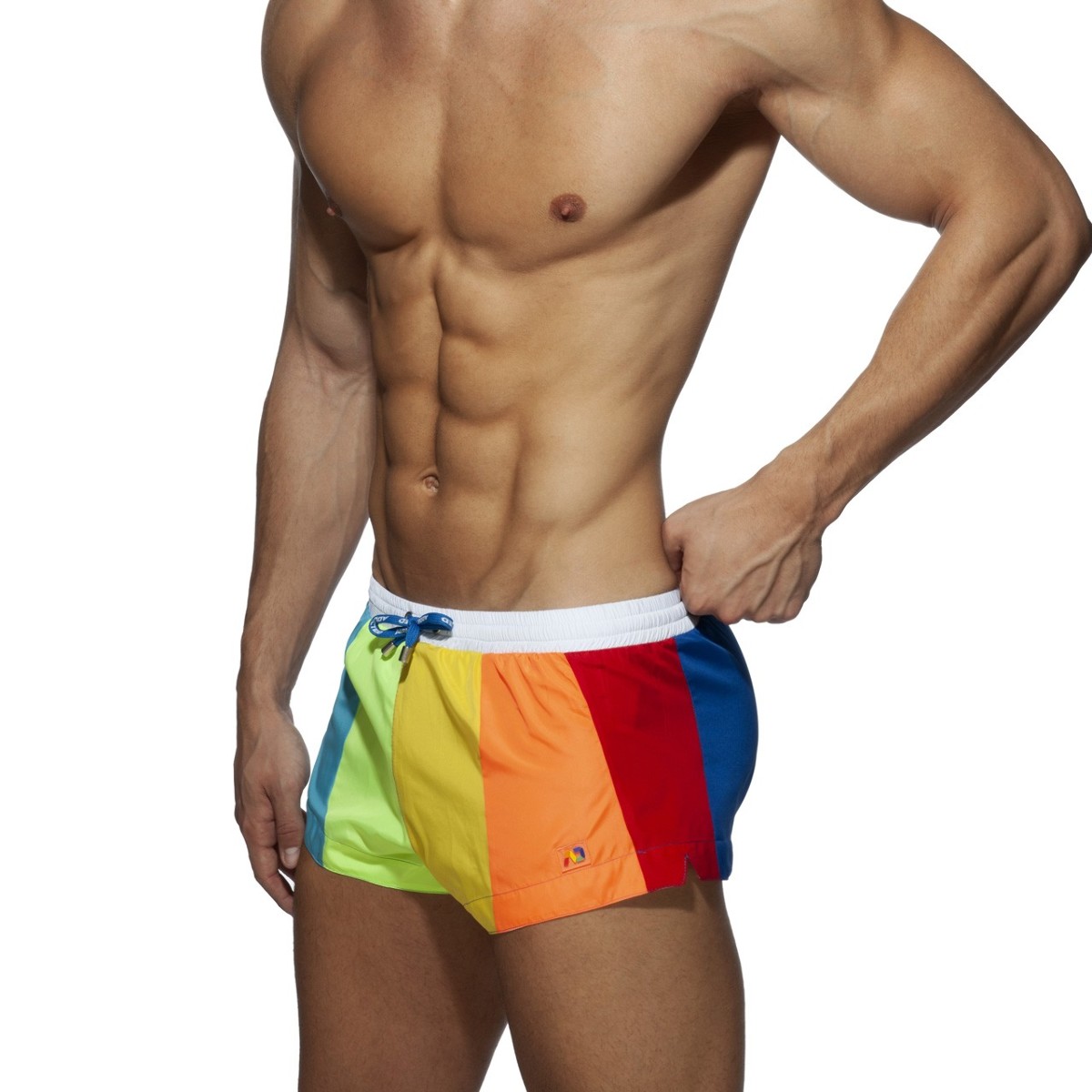 Addicted Męskie spodenki kąpielowe ADS239 C-01 białe