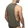 Addicted  tank top z głębokimi  wycięciami z oddychającej tkaniny AD1327 C-12 khaki