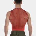 Barcode Fishnet Tank Top Stefano czerwony 92319 C-300
