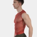 Barcode Fishnet Tank Top Stefano czerwony 92319 C-300