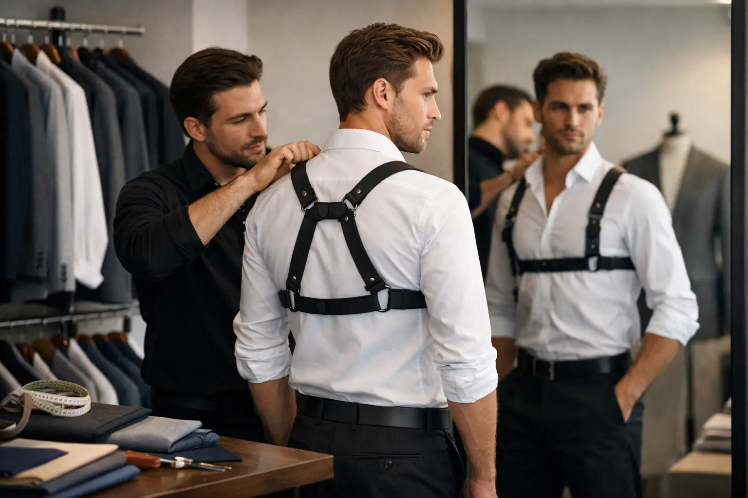 Jak nosić harness męski? Styl, krój i dopasowanie